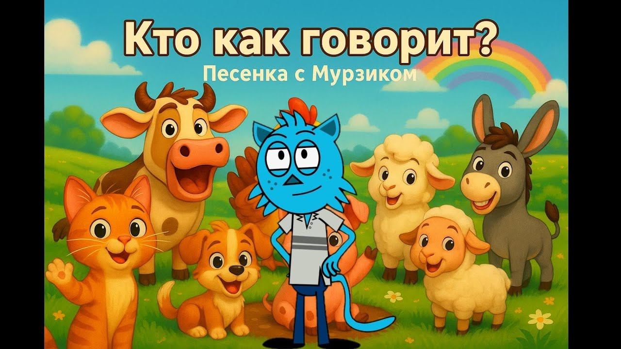 ✅ Кто как говорит?  Песенка с Мурзиком для малышей от 2 лет