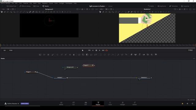 Davinci Resolve 16 How to make a split screen in fusion смотреть онлайн