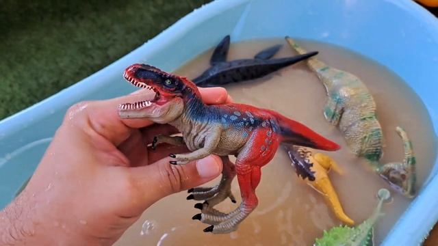 Dinossauros de Plástico Presos na Lama Anquilossauro Dilofossauro Parassaurolofo Plesiossauro смотреть онлайн