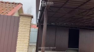 Навес односкатный с хозблоком из профлиста