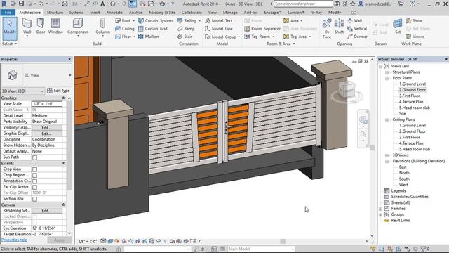 Tutorial 04 | Revit Complete House Design | Boundary wall, Inserting Gate смотреть онлайн