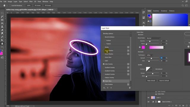 Super Easy Neon Light Effect Photo Editing | Photoshop