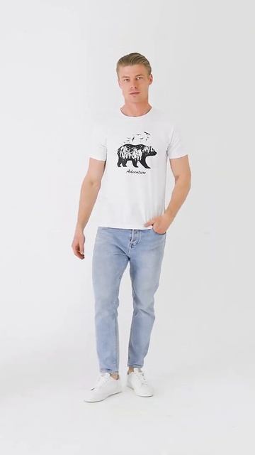 МУЖСКАЯ ФУТБОЛКА T EXCLUSIVE С ПРИНТОМ МЕДВЕДЯ смотреть онлайн