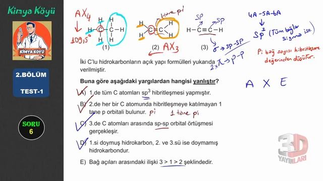 3D ORGANİK KİMYA | 2.BÖLÜM - TEST-1| Hidrokarbonların Sınıflandırılması-1 смотреть онлайн