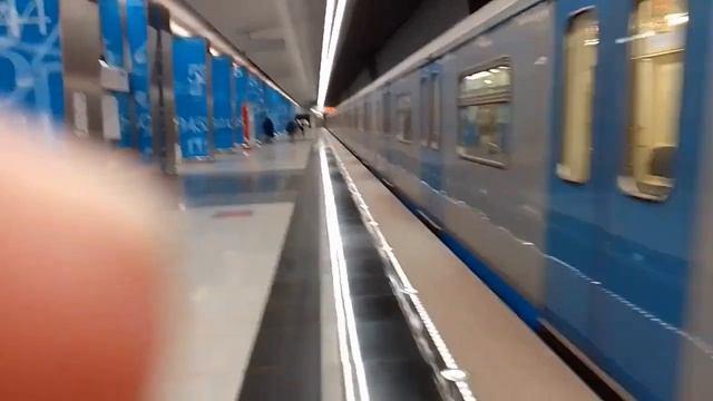 Электропоезд 81-760/761 "Ока"№20 на станции метро Ломоносовский проспект,КСЛ. смотреть онлайн