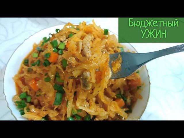 Простой и БЮДЖЕТНЫЙ УЖИН для всей семьи! Тушеная капуста с фаршем на сковороде смотреть онлайн