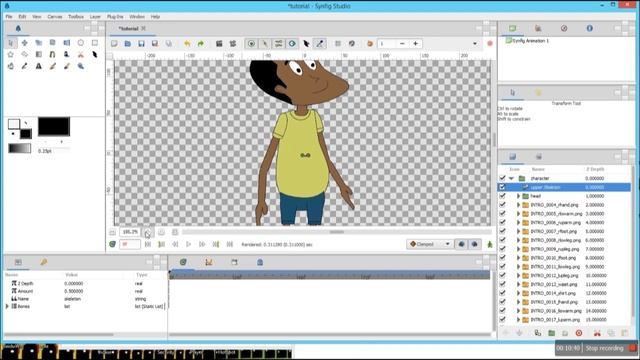 Synfig studio tutorial - How to rig a 2D cutout Character using bones смотреть онлайн