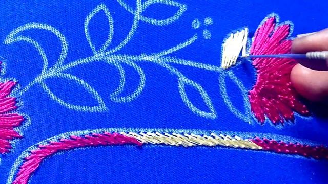 Fully Thread Work Blouse Design With Aari Work| Maggam Works with Tracing Papers смотреть онлайн