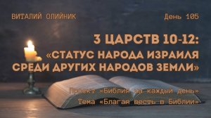 День 105. 3 Царств 10-12: Статус народа Израиля среди других народов земли | Библия на каждый день