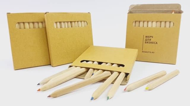 Набор цветных мини-карандашей 12 штук смотреть онлайн