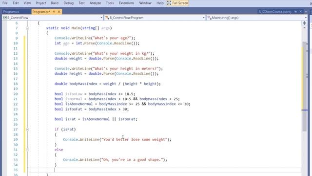 036 Условные выражения в C# смотреть онлайн