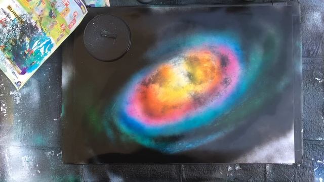 spray paint art Easy Spiral Black hole/スプレーアート簡単渦/asmr смотреть онлайн