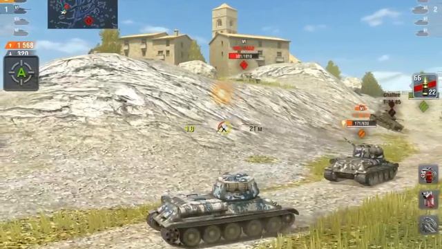 World of Tanks blitz Т 34-85 топовая совзводная игра , Мастер и основной калибр смотреть онлайн