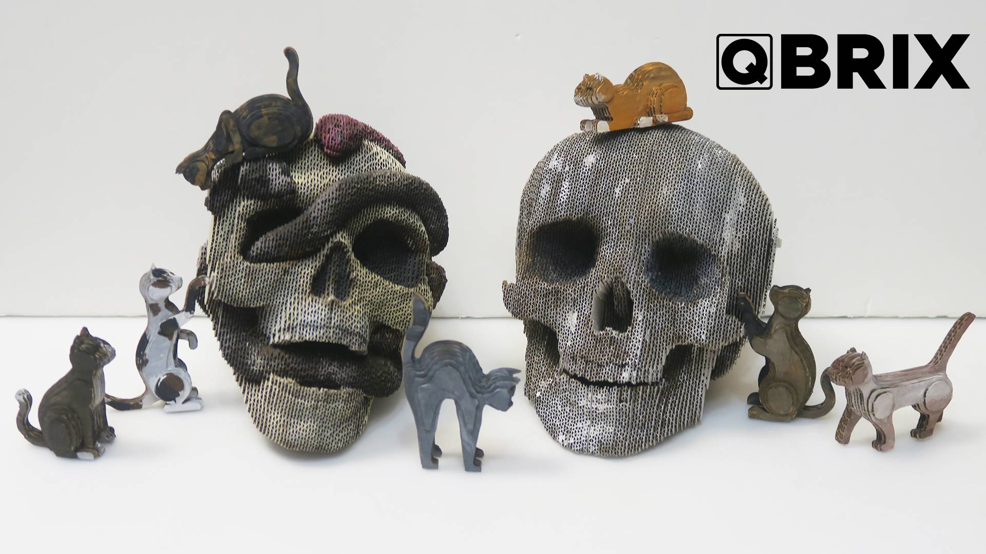 Картонные 3D конструкторы от QBRIX! Мемные коты, город котиков, утка, череп и одиссея смотреть онлайн