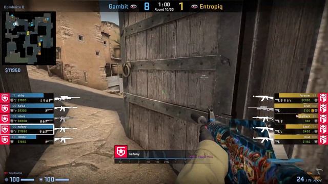 CS:GO POV Demo Gambit Nafany (25/10) vs Entropiq (de_dust2) смотреть онлайн