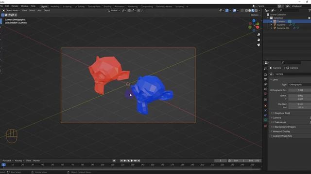Blender How to change camera lens from perspective to orthographic смотреть онлайн