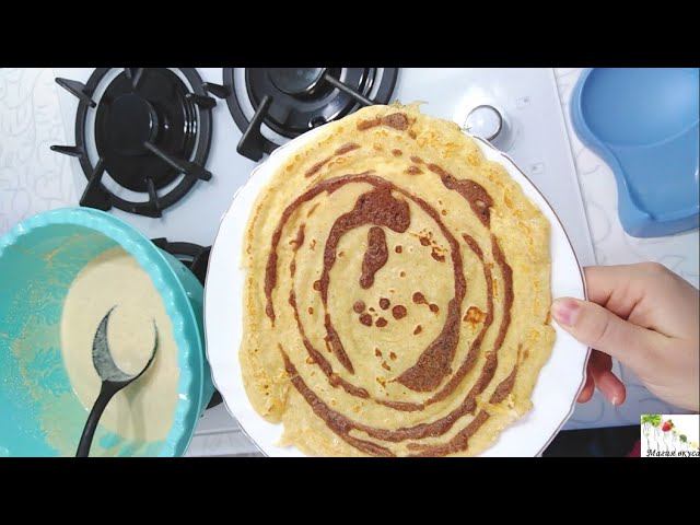 Творожные блинчики на молоке. Полезный десерт с шоколадными полосками смотреть онлайн