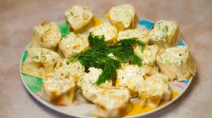 Лаваш с творожно-сырной начинкой
