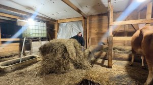 Жена взяла всю работу на себя. Готовка и работа на ферме и дома. Жизнь простых людей в деревне.