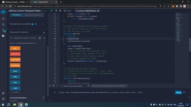 Solidity By Example: Explaining And Deploying Safe Remote Purchase