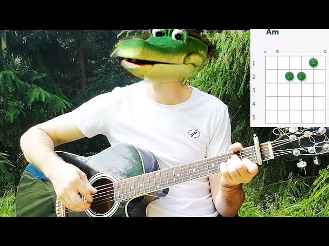 Одна из самых легких песен - "ГОЛУБОЙ ВАГОН". Разбор на гитаре, простые аккорды в Am смотреть онлайн