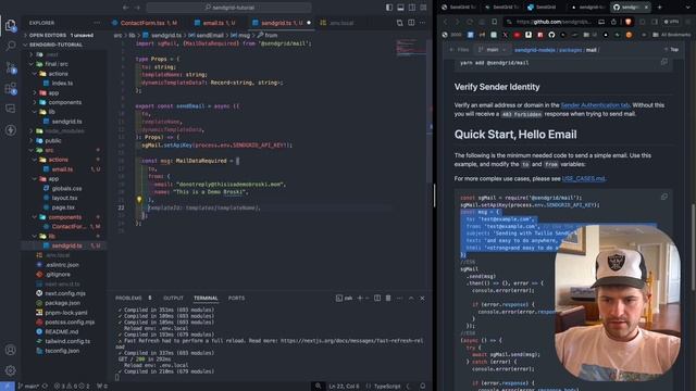 EASILY Send Emails With Next.js and SendGrid смотреть онлайн