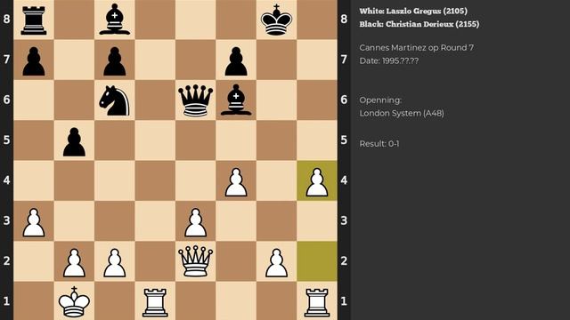 Laszlo Gregus - Christian Derieux | London System | 1995 смотреть онлайн