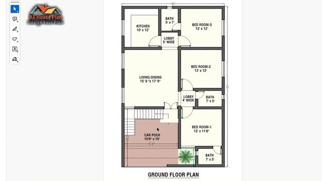 30 X 50 Feet House Plan // Ghar Ka Naksha // 3 Bed Room //گھر کا نقشہ #house #ghar #viral #floorpla смотреть онлайн