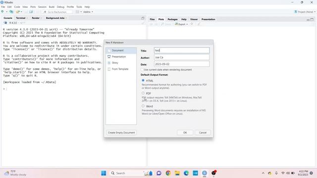 How to Create an R Markdown (RMD) File in RStudio | Quick Tutorial смотреть онлайн
