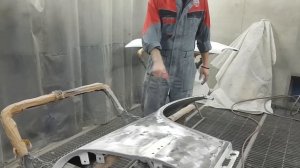 Ремонт контрактного крыла подготовка и окраска часть 1/2