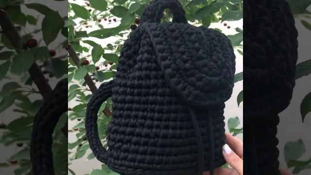 🧶Вязаный рюкзак из трикотажной пряжи🧶 смотреть онлайн