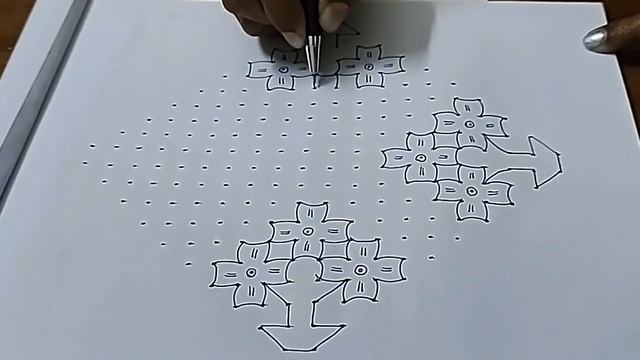 Sankranti muggulu l pedha muggulu l 20 - 2 - 2 straight dots Chukkala Muggulu l kolam muggulu l смотреть онлайн