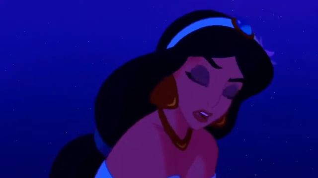 Aladdin (1992) Aladdin And Jasmine's First Kiss Scene