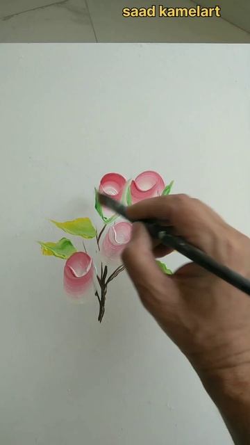 تعلم رسم الورد How to paint a flowers/Easy #shorts смотреть онлайн