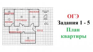 ОГЭ. Математика. Задания 1 - 5. План квартиры. Полный разбор. На рисунке изображён план двухкомнат.