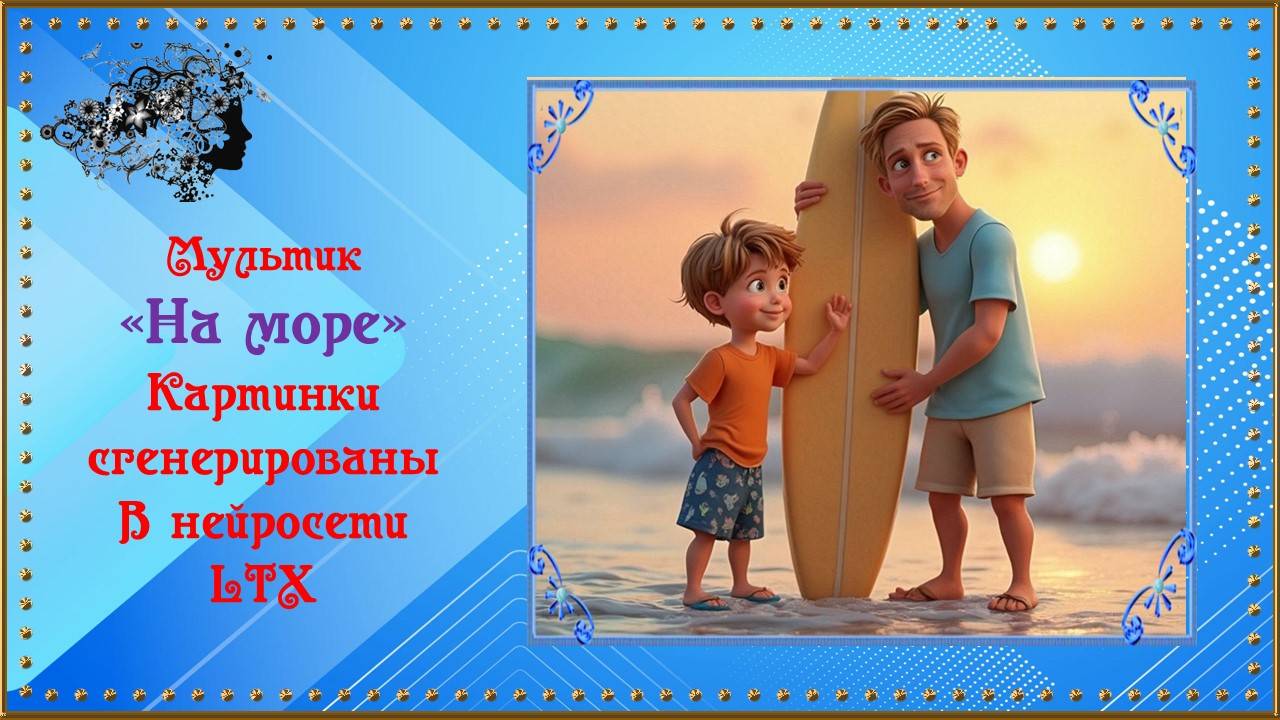Мультик "На море" создан в ProShow Producer, картинки сгенерированы в нейросети LTX