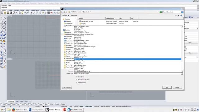 RHINO - Video 1.09 - Saving, Importing and Exporting. смотреть онлайн