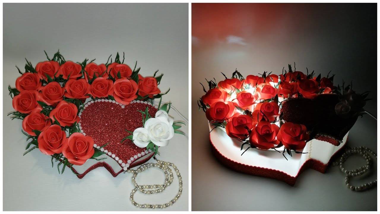 Светильник из изолона. Светильник сердце. Шкатулка из изолона. смотреть онлайн