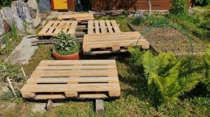 19. Наша дача. июль 2021 г. 1я часть. 19я серия. Дорожки из поддонов / паллет