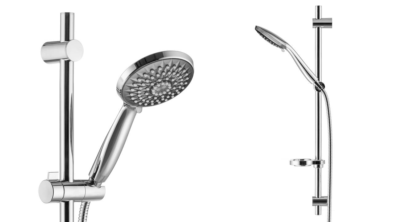 Распаковка душевого комплекта с серой лейкой Swedbe Calypso 5011G1 смотреть онлайн