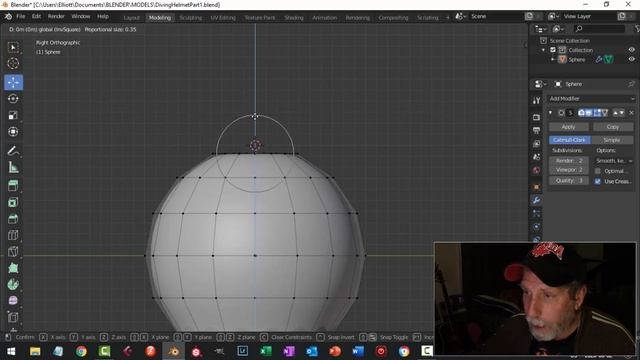 Blender 2.8: Modeling a Deep Sea Diving Helmet (Part 1) смотреть онлайн