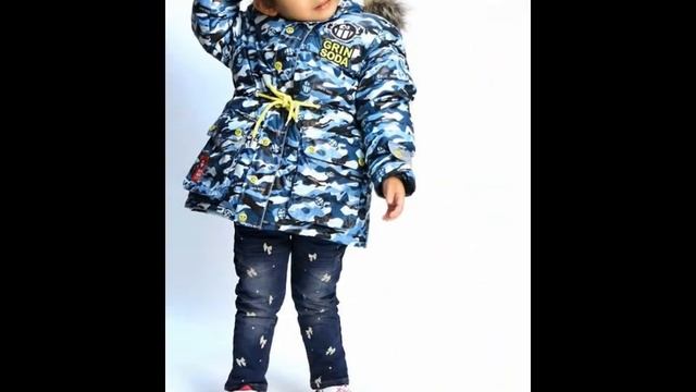 Camouflage blue down jacket by GRIN SODA смотреть онлайн