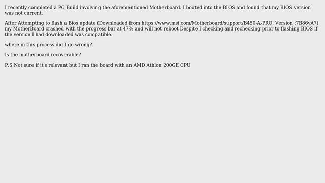 MSI B450-A PRO BIOS Update Issue (Please Help, This is infuriating ) смотреть онлайн