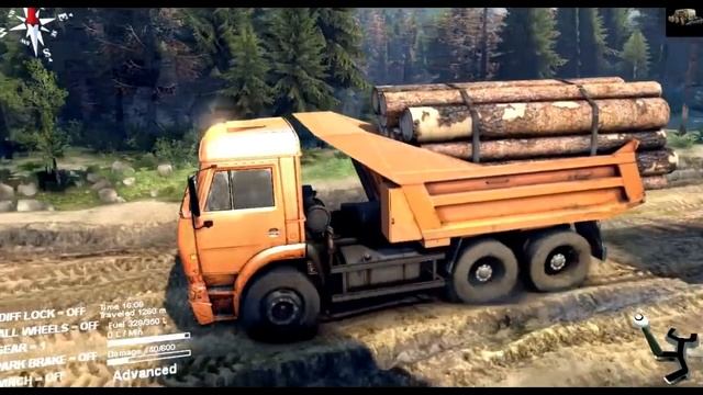 Мультик про КамАЗ самосвал на котором вывозим бревна с леса #Автошка