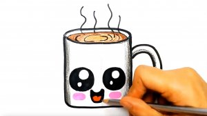 Как нарисовать КРУЖКУ С КОФЕМ кавайи