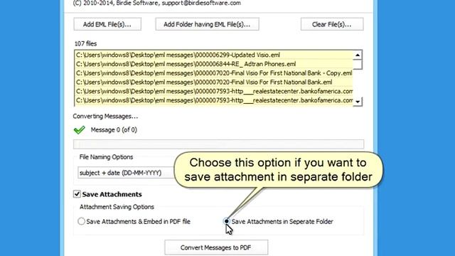 Watch Video tutorial of Birdie EML to PDF Converter смотреть онлайн