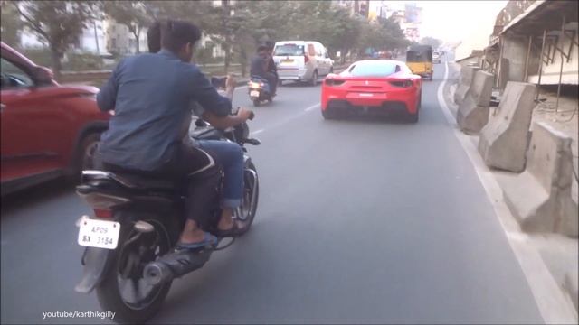 ACTOR Naga Chaitanya DRIVING his FERRARI 488GTB in HYDERABAD [INDIA] смотреть онлайн