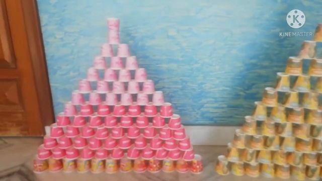 Breaking building made by Coffee Cups | Kid using Bat Ball to break buildings смотреть онлайн