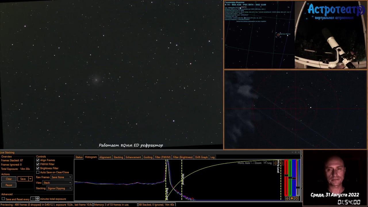 Астрономические наблюдения с помощью EAA (Electronically Assisted Astronomy)