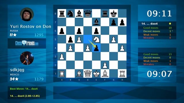Chess Game Analysis: sdkjqg - Yuri Rostov on Don, 1-0 (By ChessFriends.com) смотреть онлайн